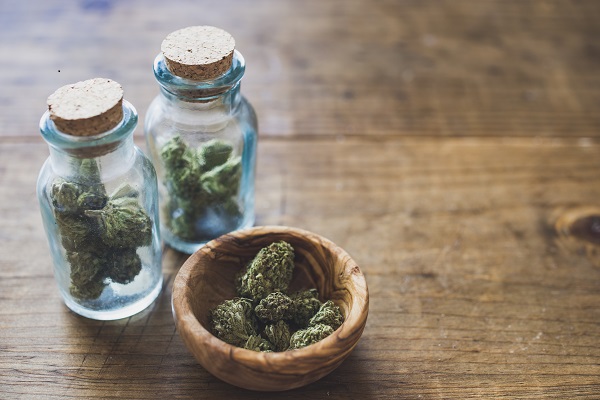 Cannabis in Glass Jars